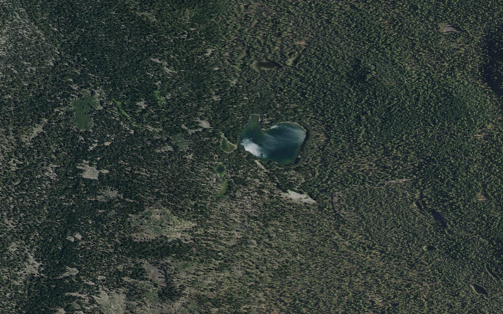 Aerial view centered on Widow Lake camp area