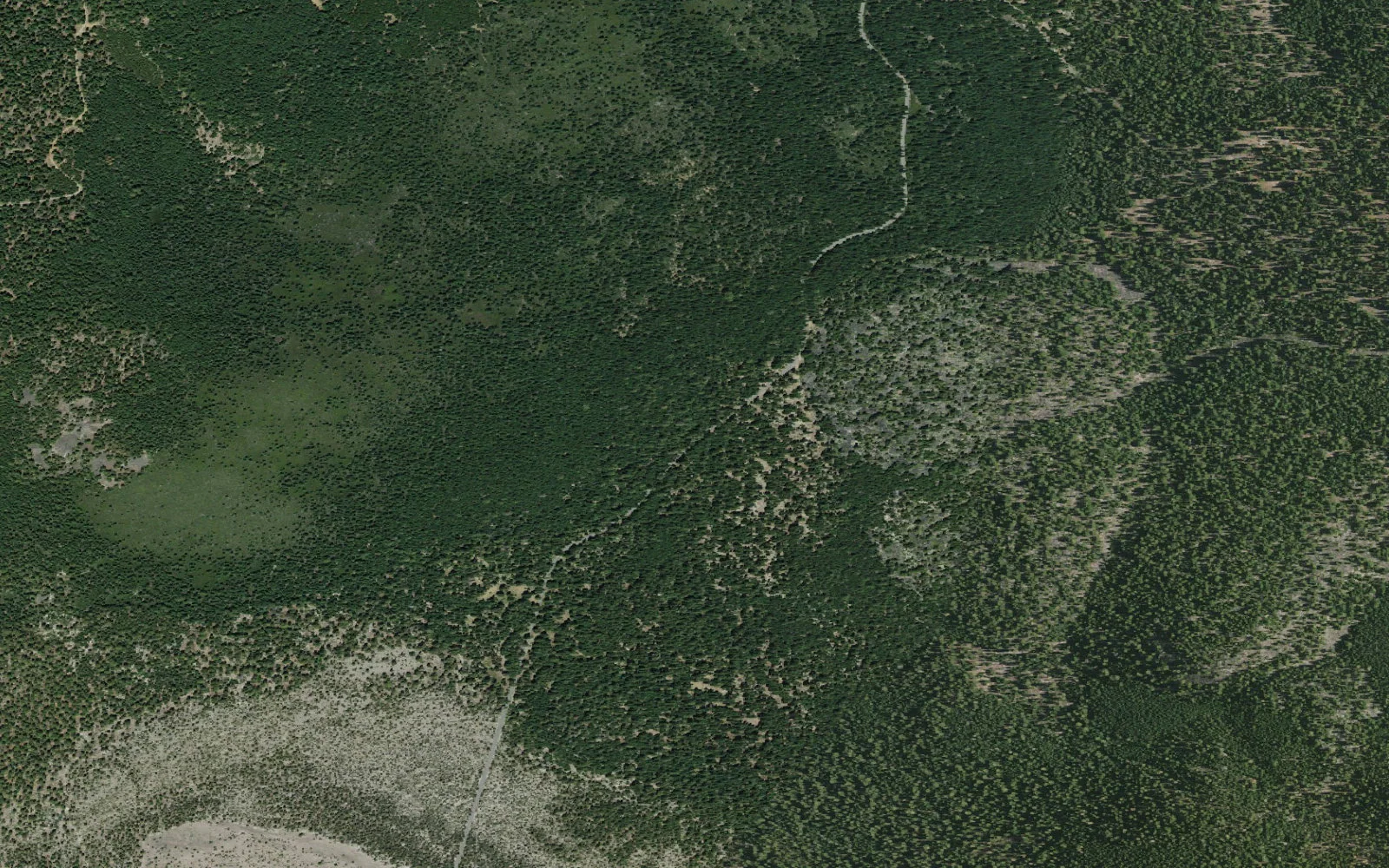 Aerial view centered on Manzanita Creek Zone camp area