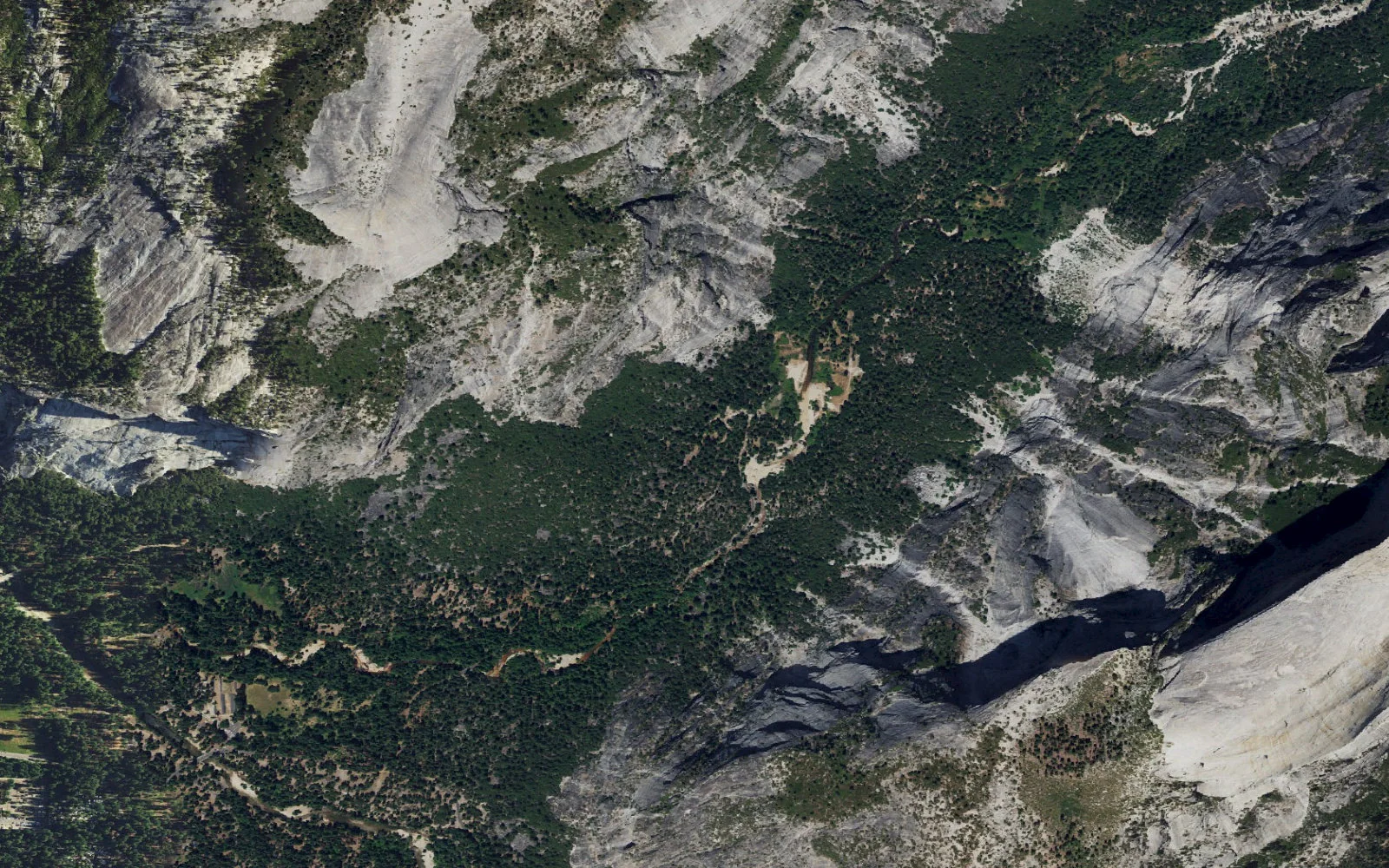 Aerial view centered on North Dome camp area