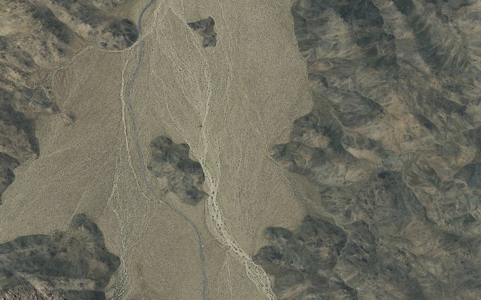 Aerial view centered on North Entrance Zone camp area