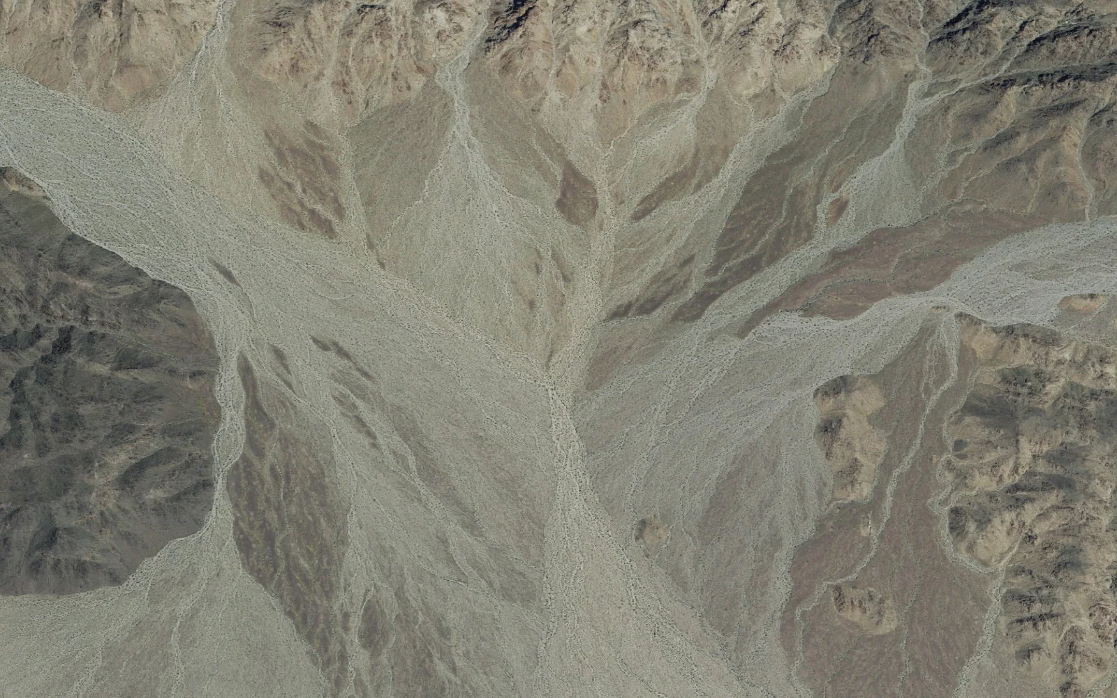 Aerial view centered on Pinto Mountains Zone camp area
