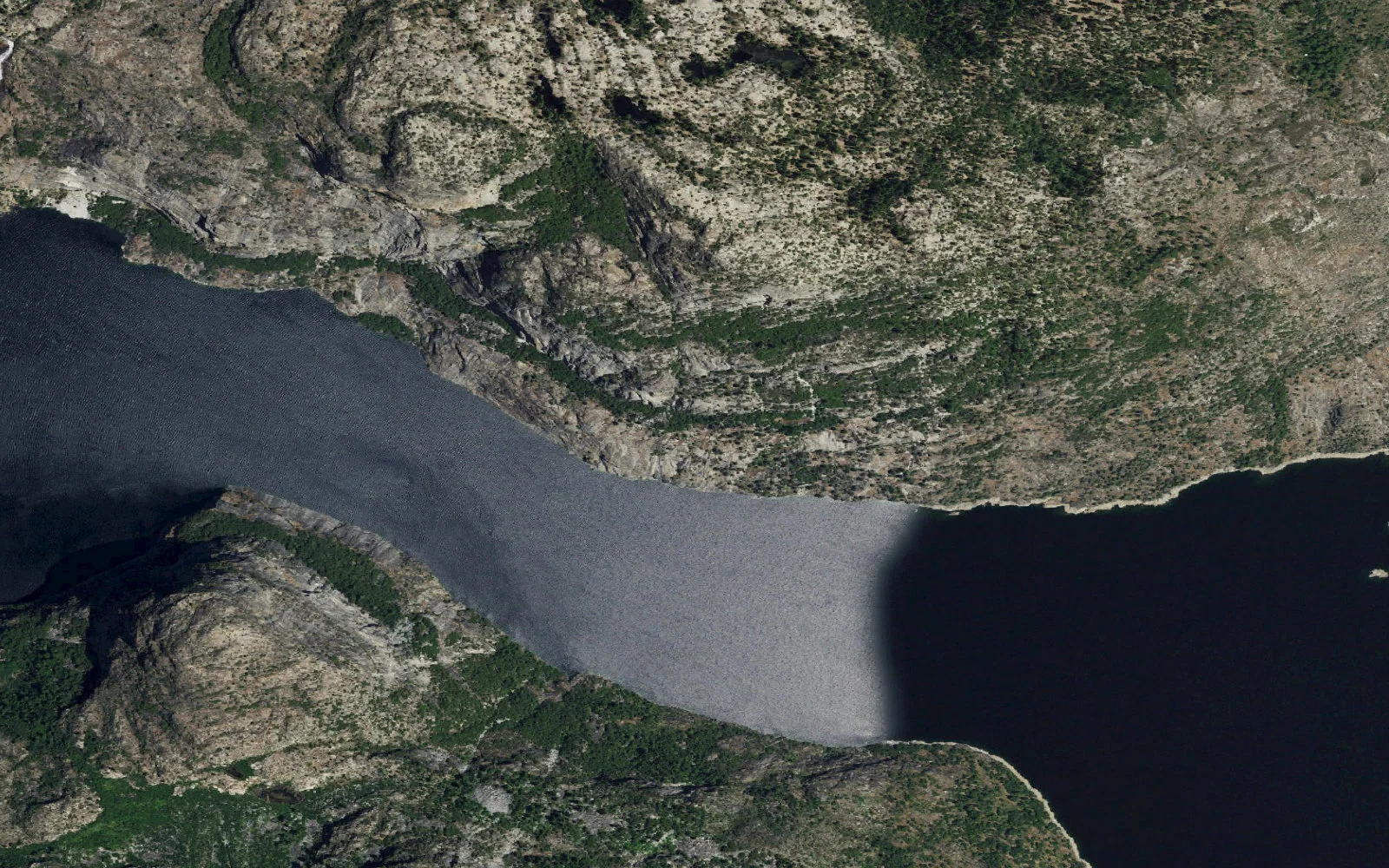 Aerial view centered on Rancheria Falls camp area