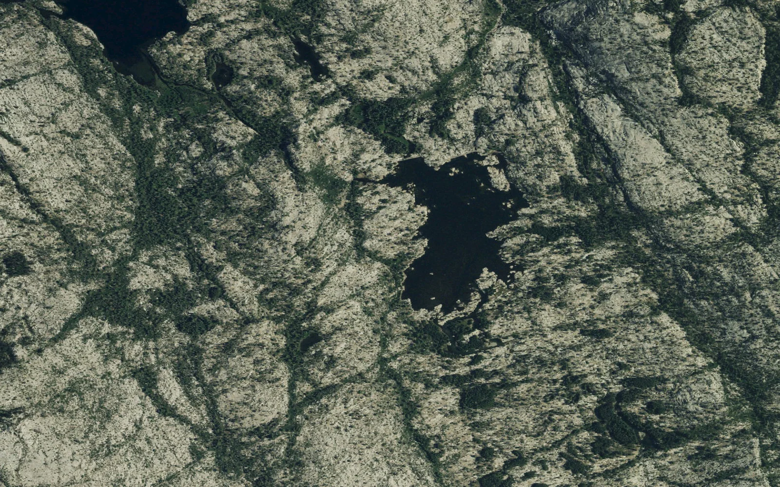 Aerial view centered on Rubicon Reservoir camp area