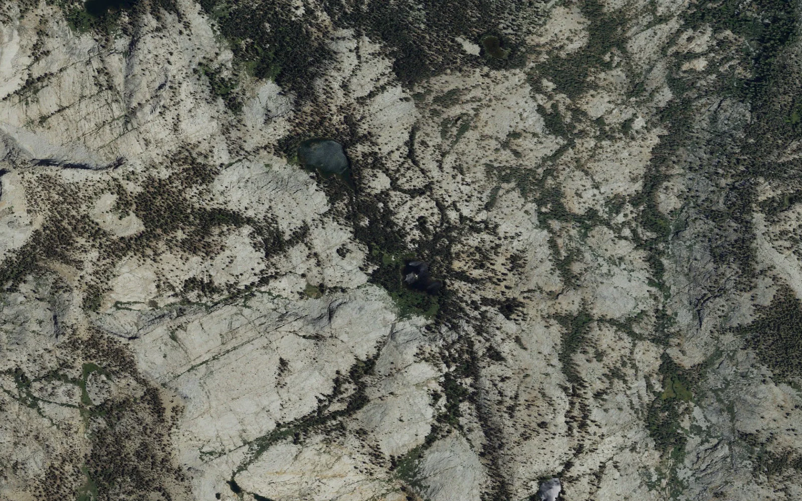Aerial view centered on Beville Lake camp area