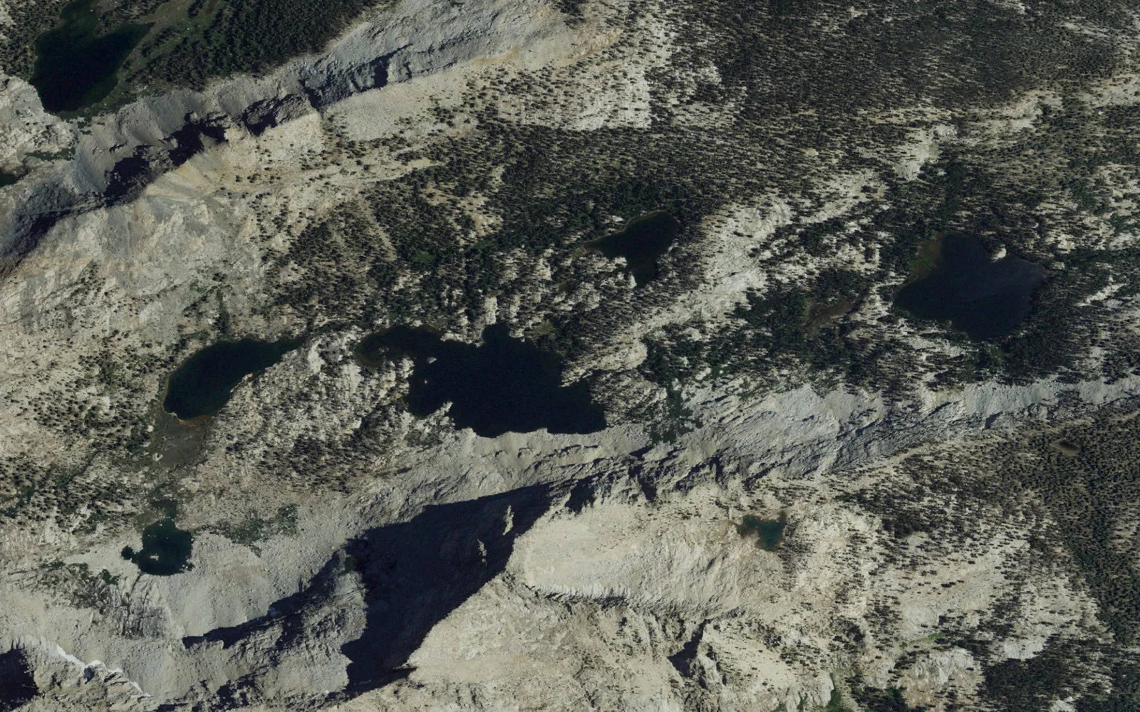 Aerial view centered on Big Five Lakes camp area
