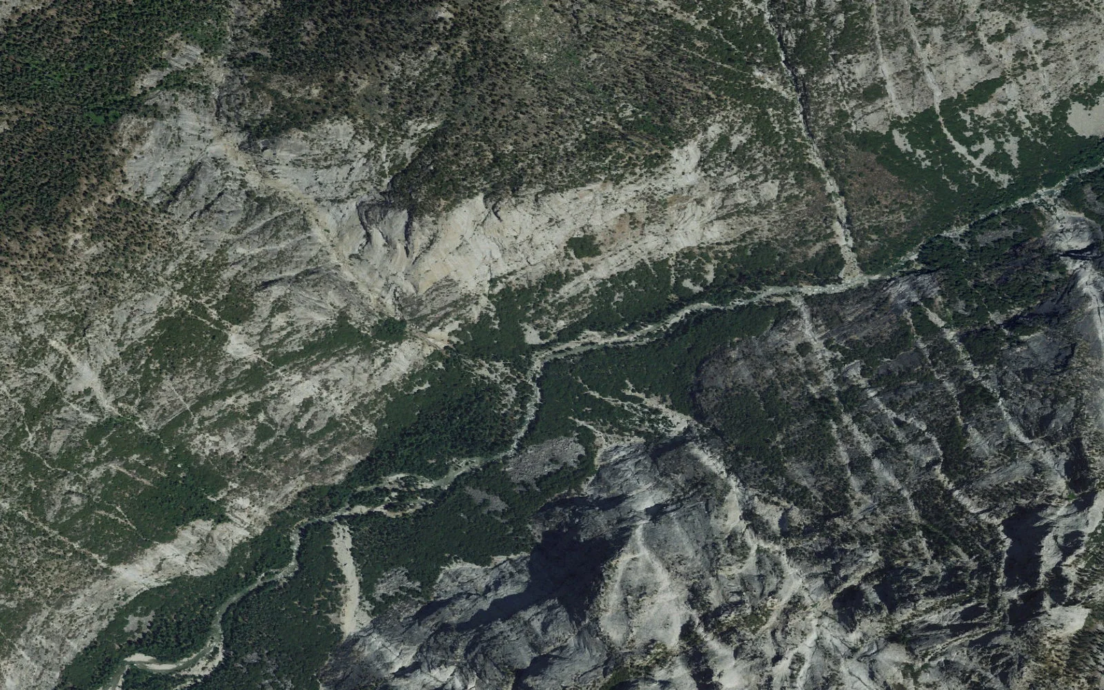 Aerial view centered on Blue Canyon camp area