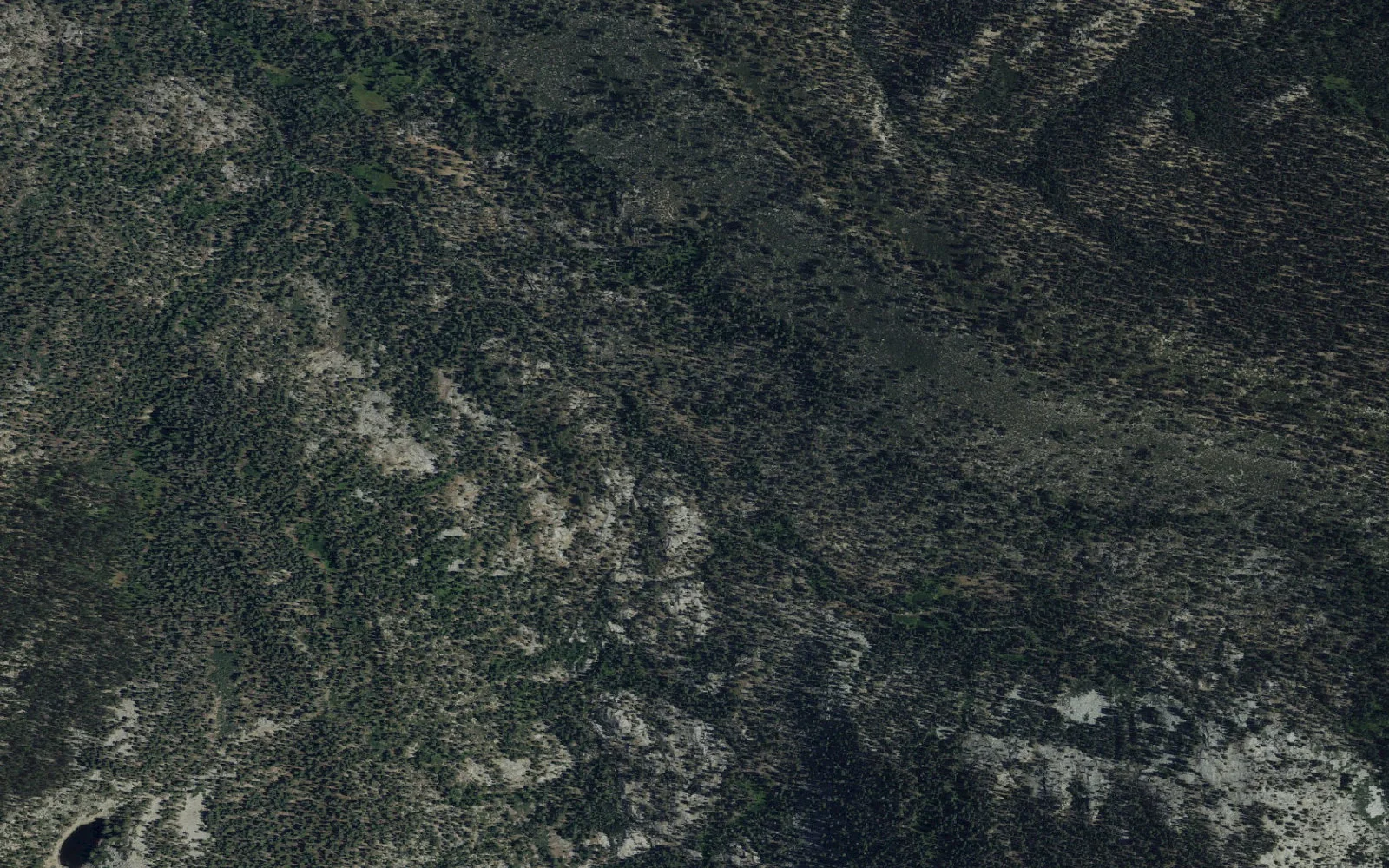 Aerial view centered on Cloud Canyon camp area