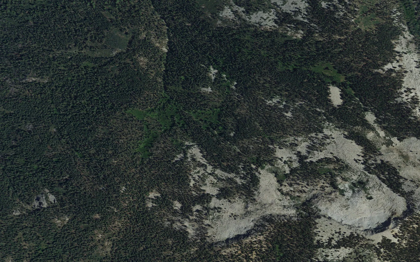 Aerial view centered on Clover Creek Camp