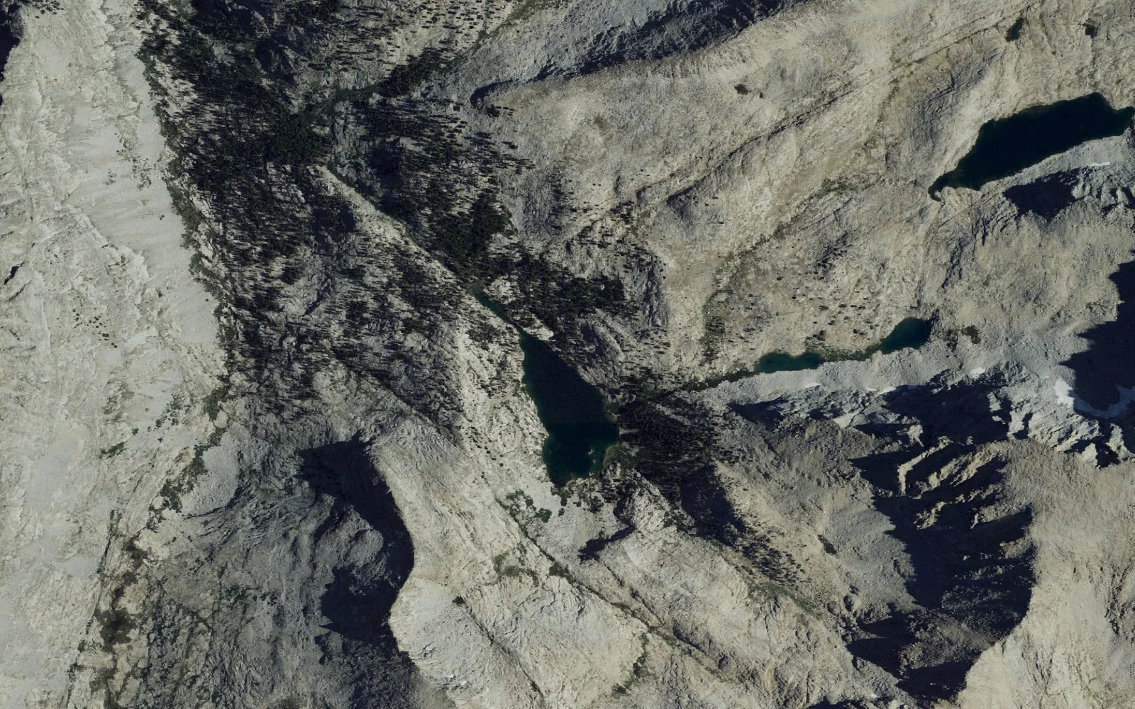 Aerial view centered on Colby Lake camp area