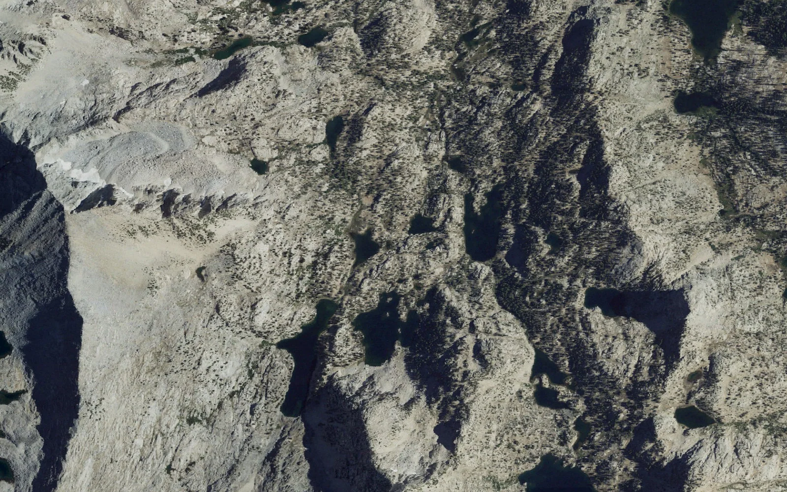 Aerial view centered on Cotter Lake camp area