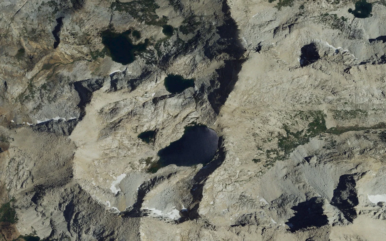 Aerial view centered on Cyclamen Lake camp area