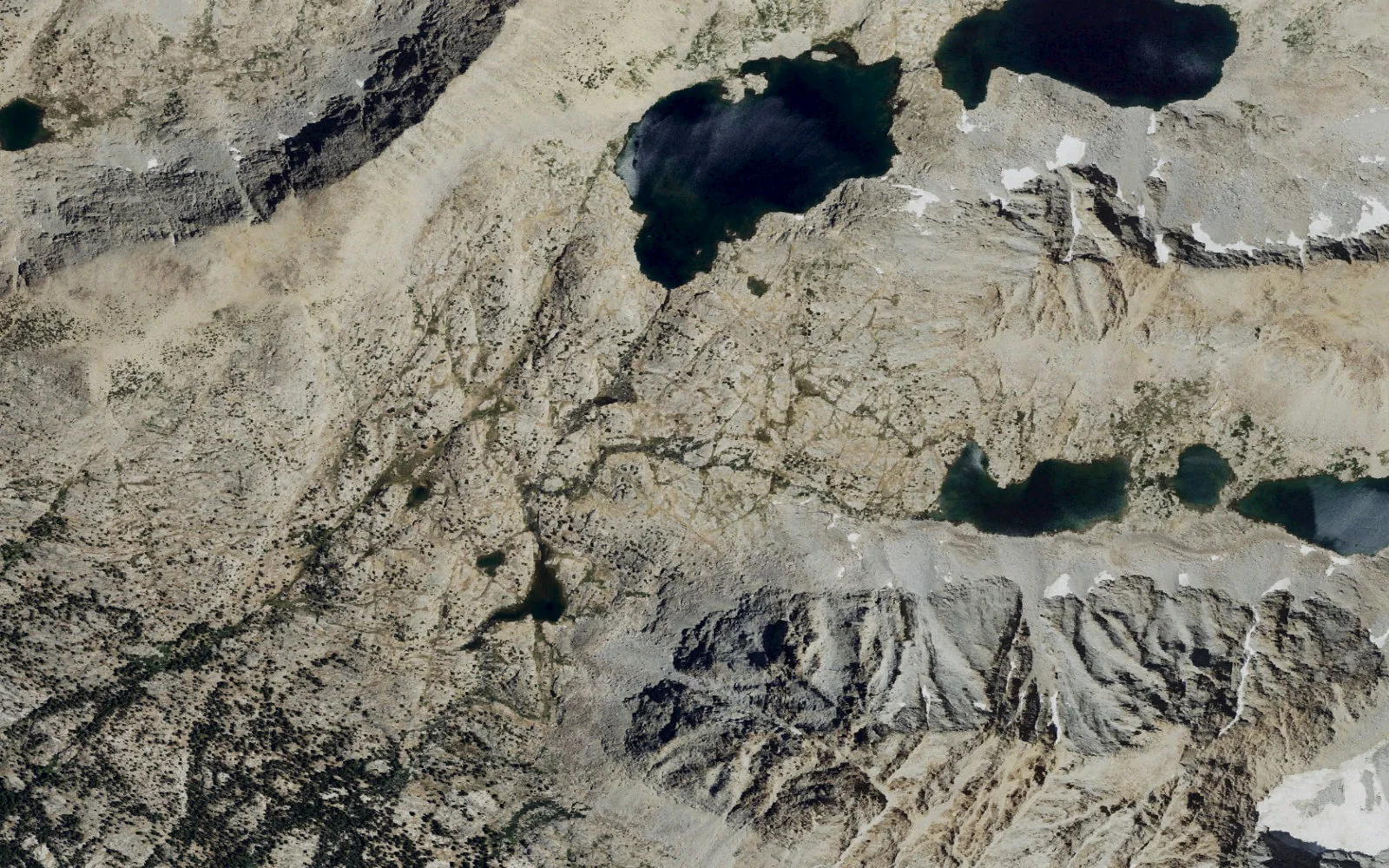 Aerial view centered on Darwin Canyon camp area