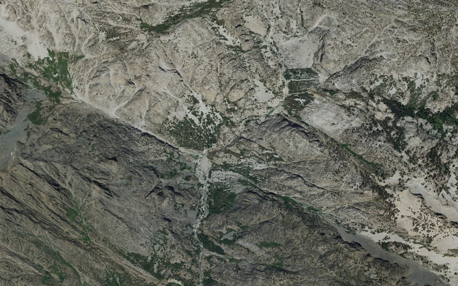 Aerial view centered on Devils Washbowl camp area