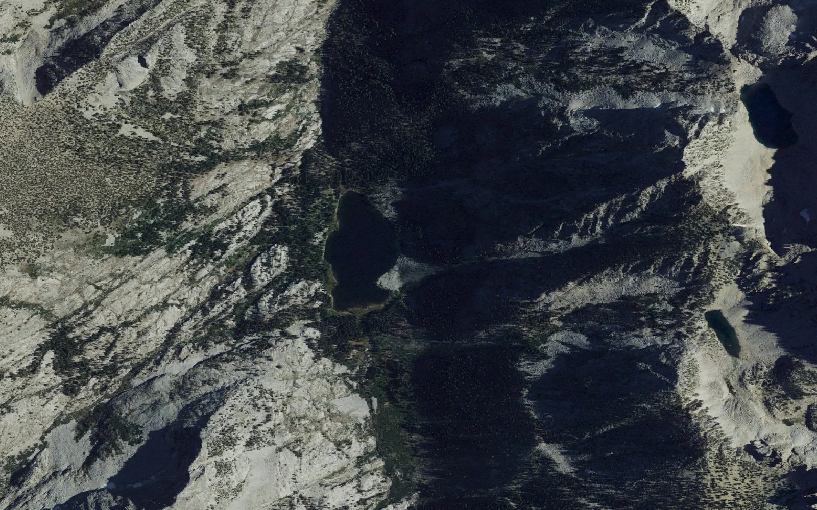 Aerial view centered on East Lake camp area