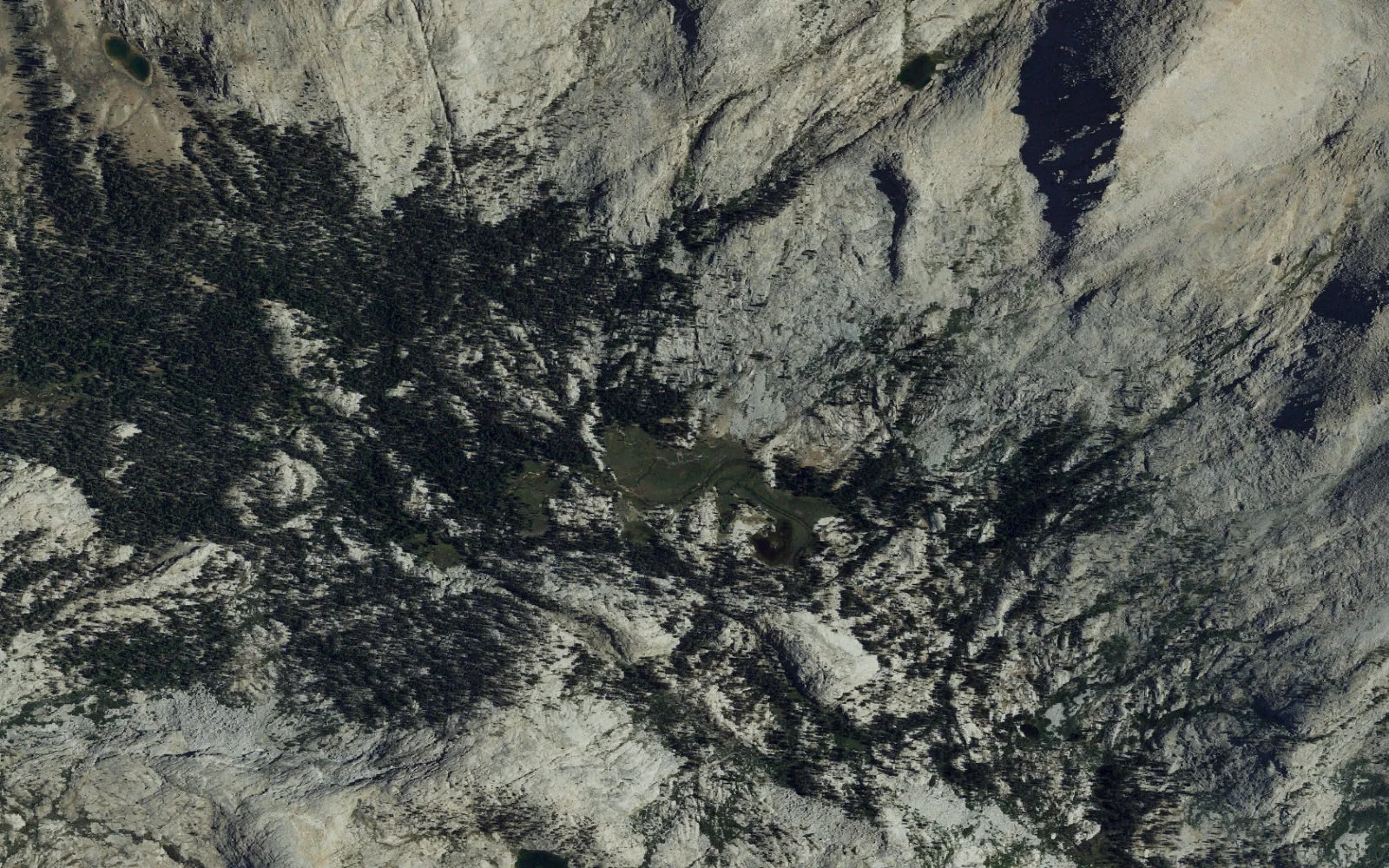 Aerial view centered on Gallats Lake camp area