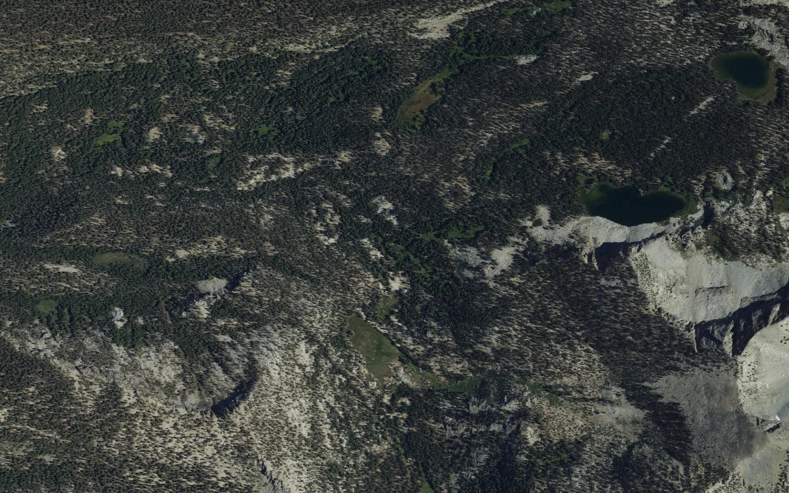 Aerial view centered on Glacier Valley camp area