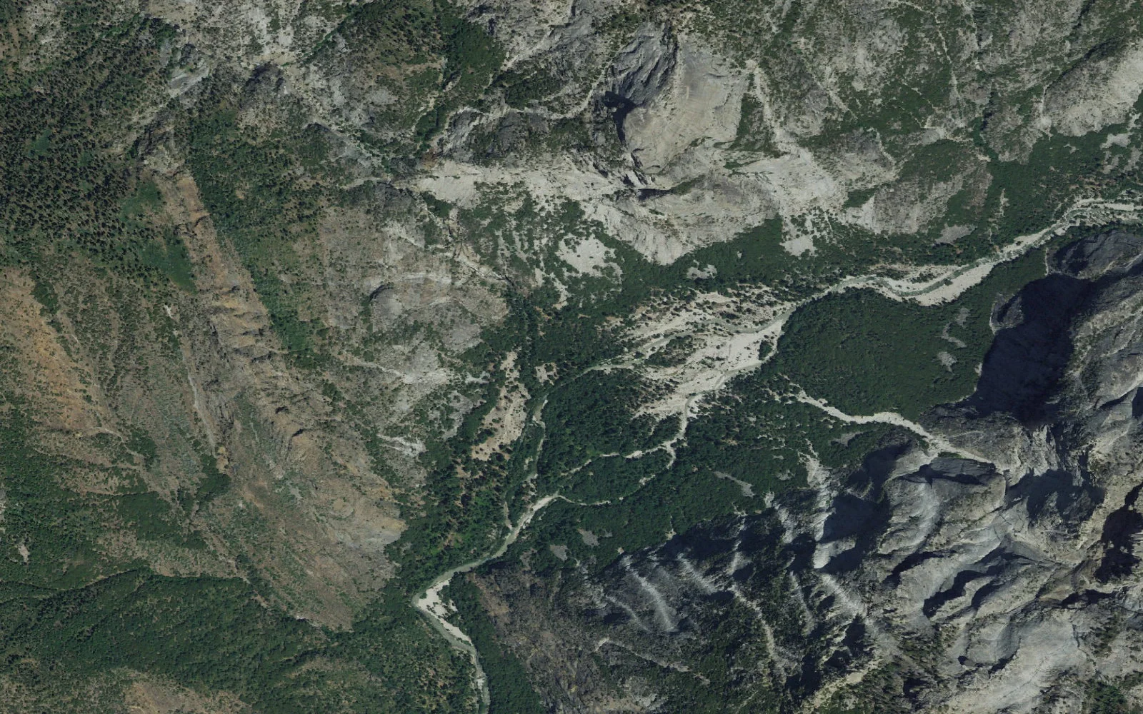 Aerial view centered on Gorge of Despair camp area