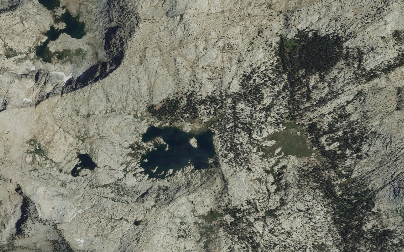 Aerial view centered on Granite Lake camp area