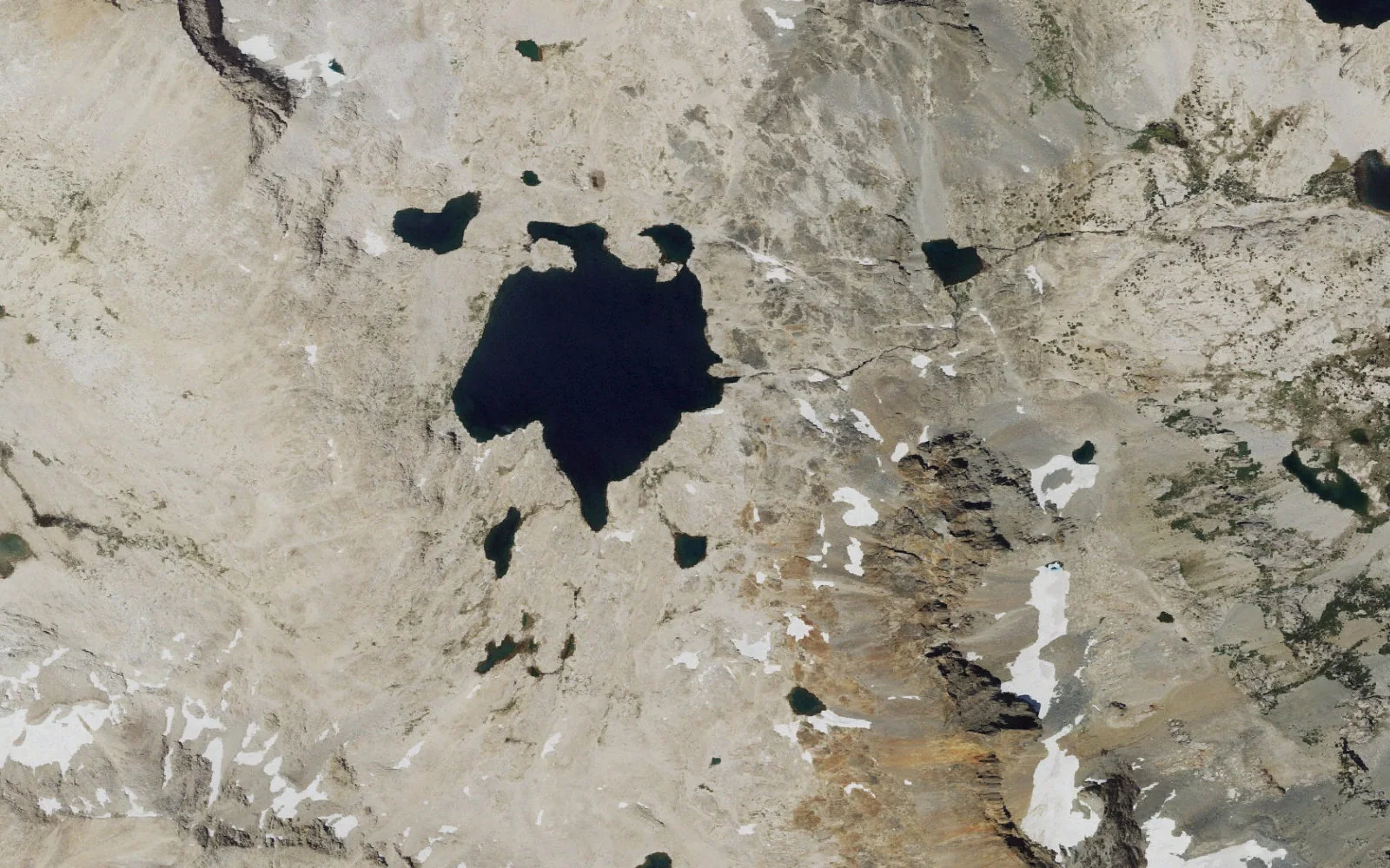 Aerial view centered on Helen Lake camp area