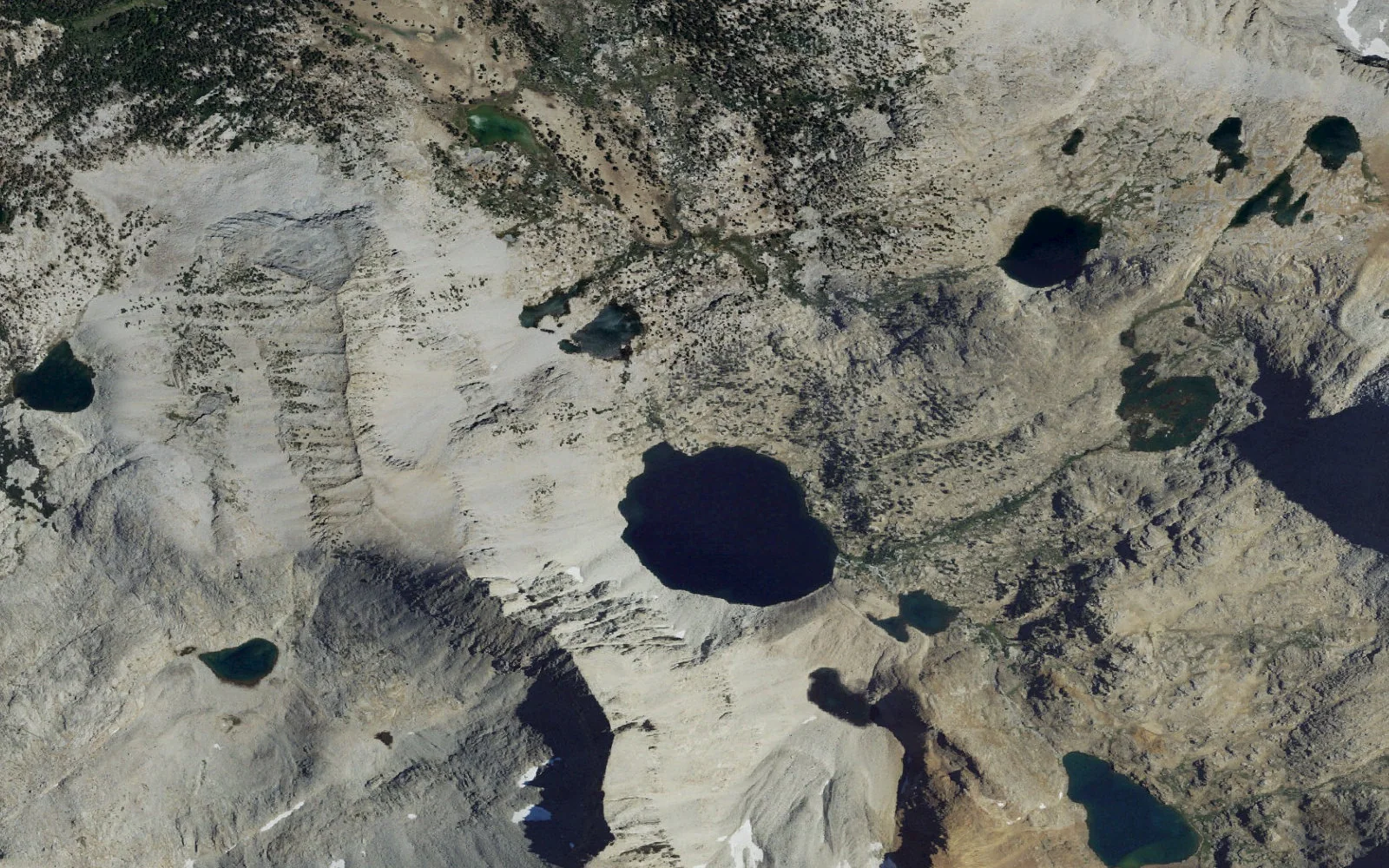 Aerial view centered on Lake Marjorie camp area