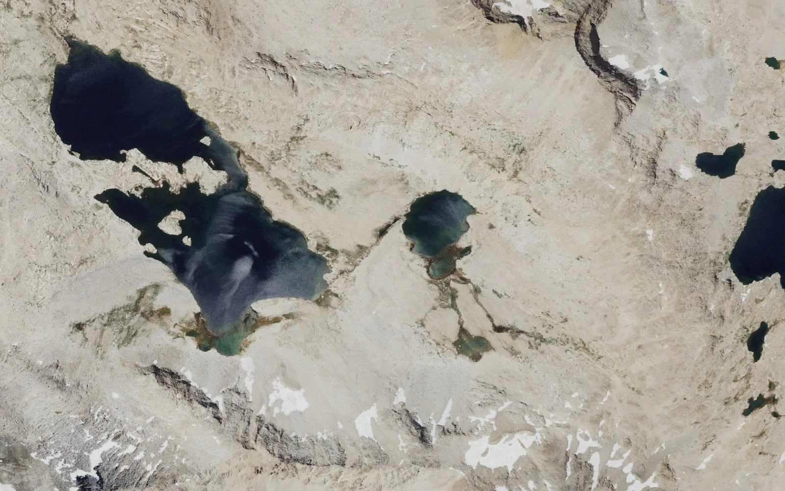Aerial view centered on Lake McDermand camp area