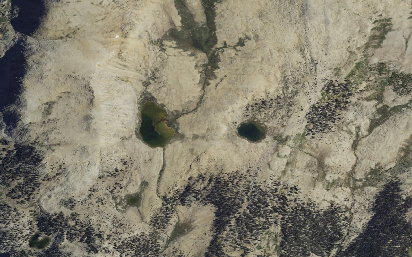 Aerial view centered on Limit Lake camp area