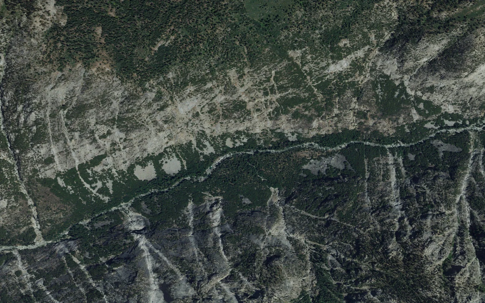 Aerial view centered on Lost Canyon camp area