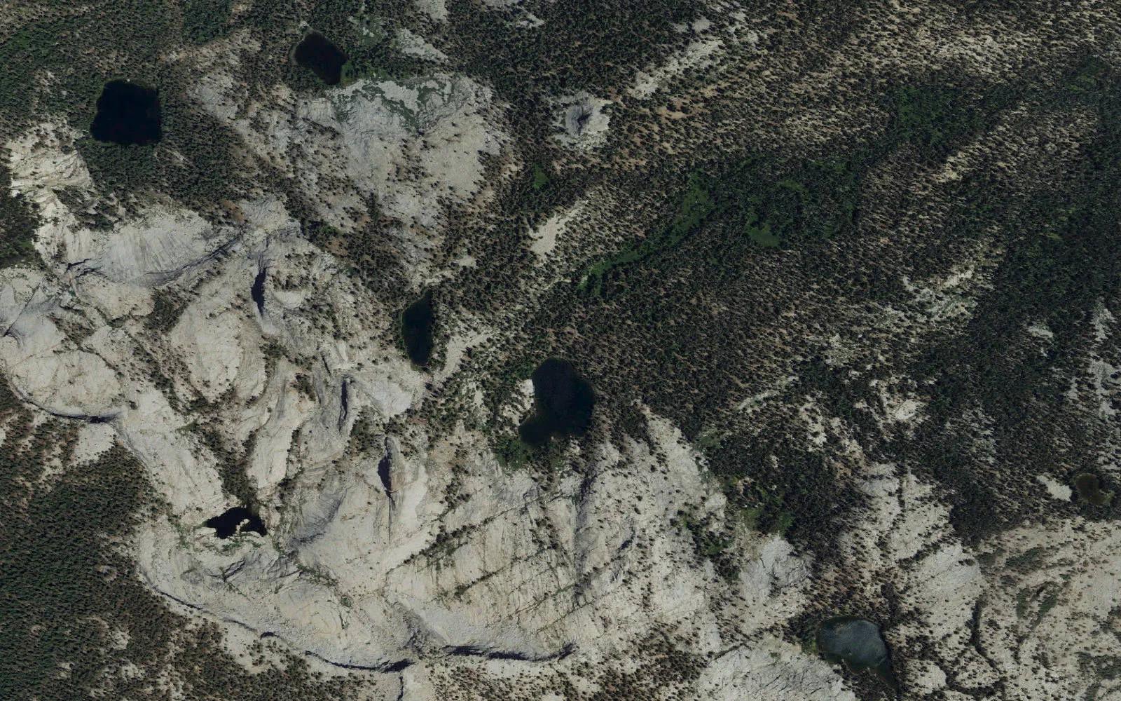 Aerial view centered on Lost Lake camp area