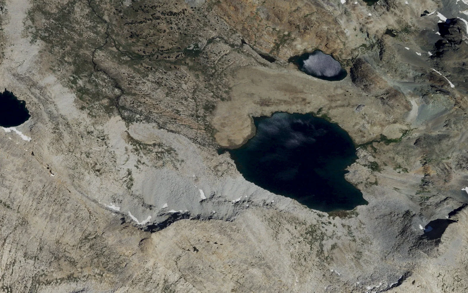 Aerial view centered on Martha Lake camp area