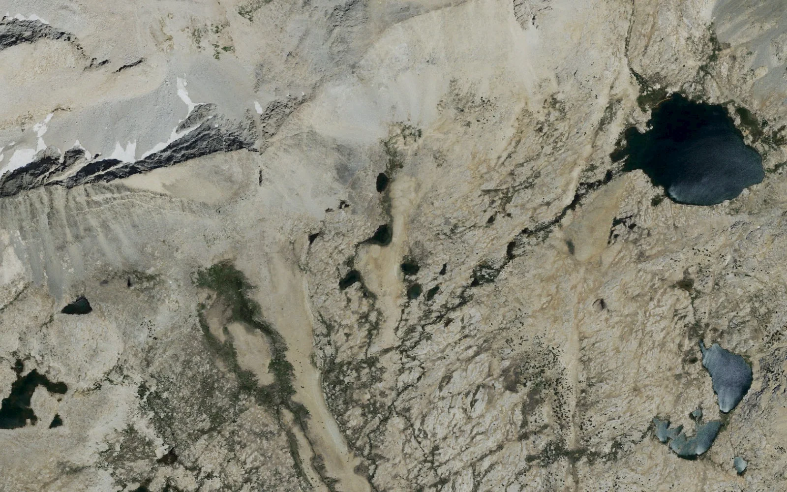 Aerial view centered on Mather Lakes camp area