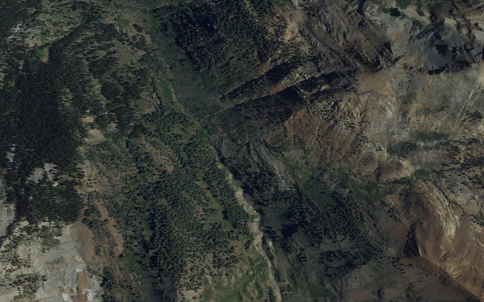 Aerial view centered on Mosquito Lake #2 camp area