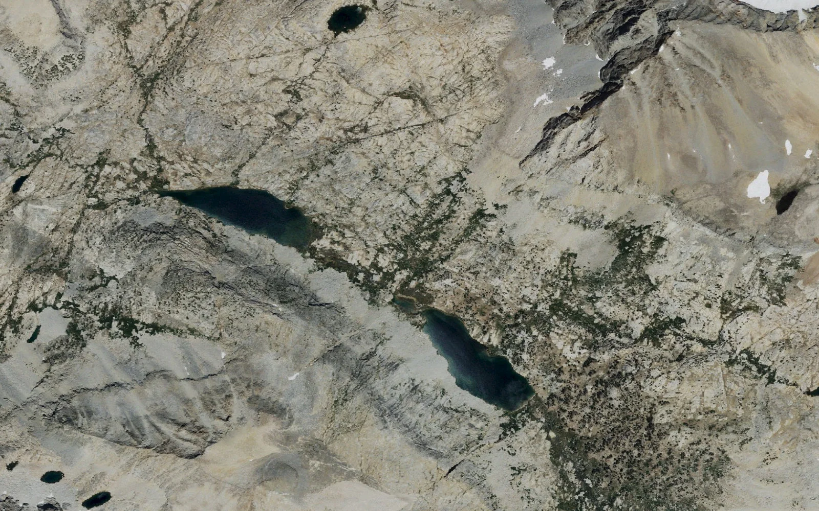 Aerial view centered on Palisade Lakes camp area