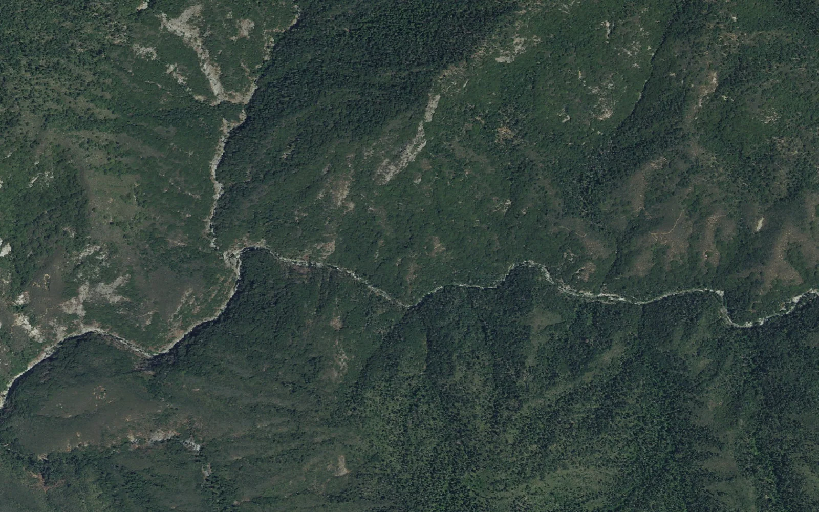 Aerial view centered on Panther Creek Camp