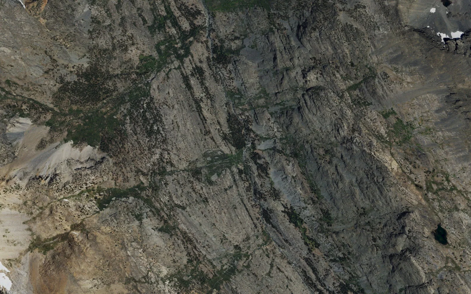Aerial view centered on Pig Chute camp area