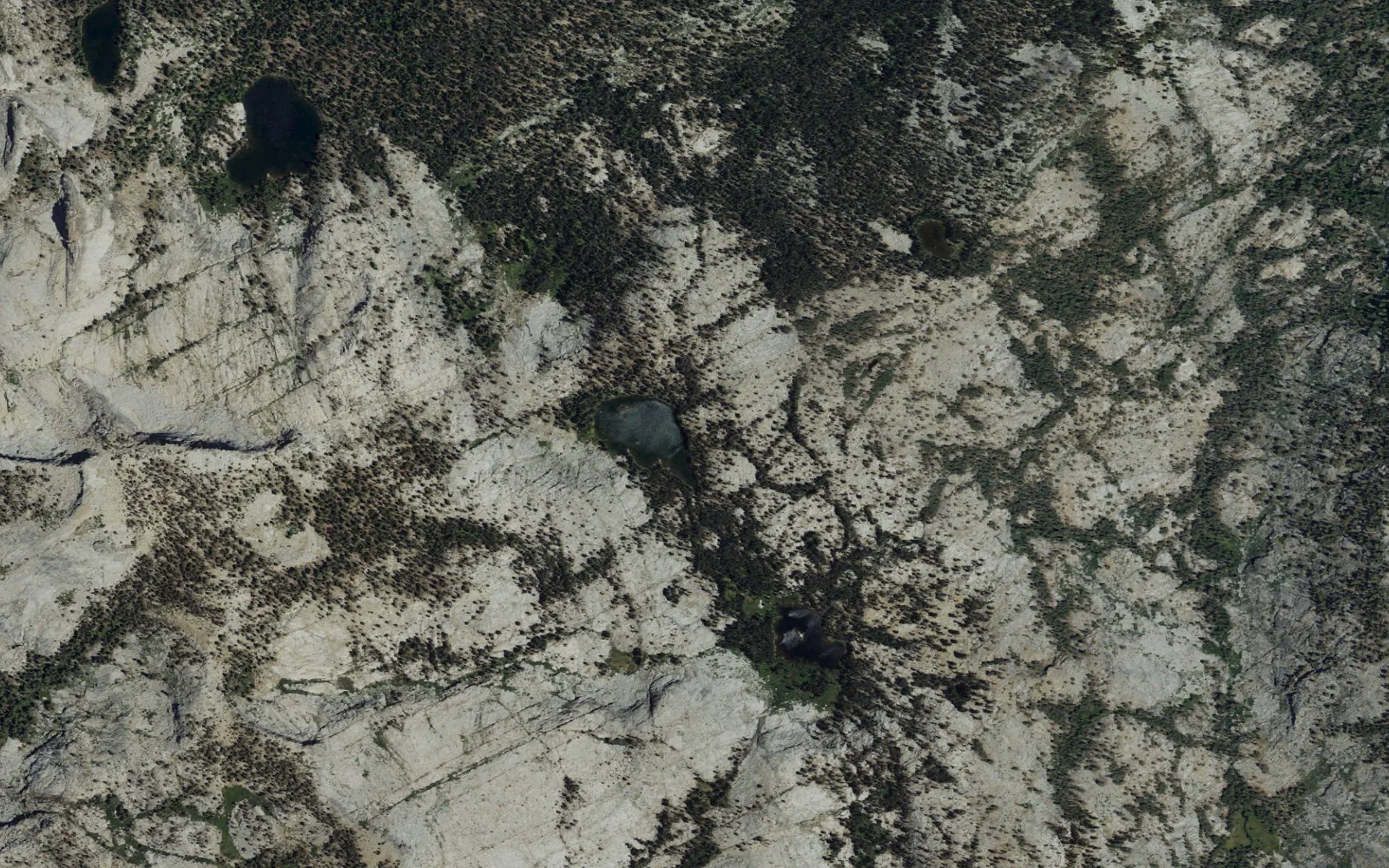 Aerial view centered on Ranger Lake camp area