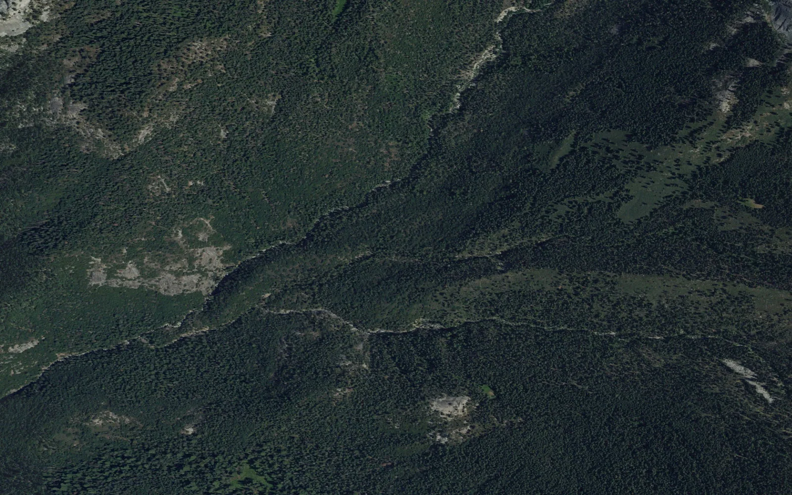 Aerial view centered on River Valley camp area