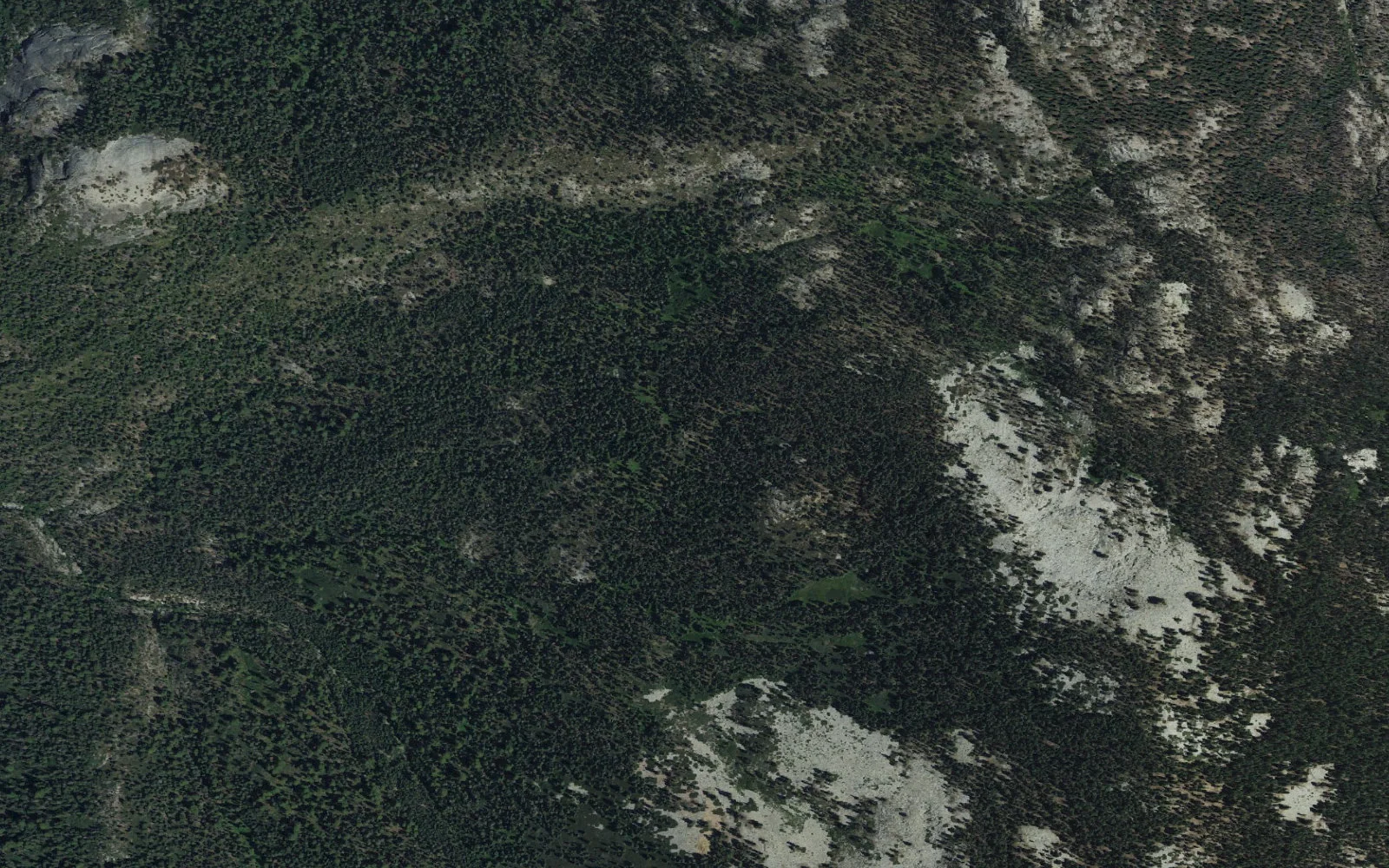 Aerial view centered on Snowslide Camp