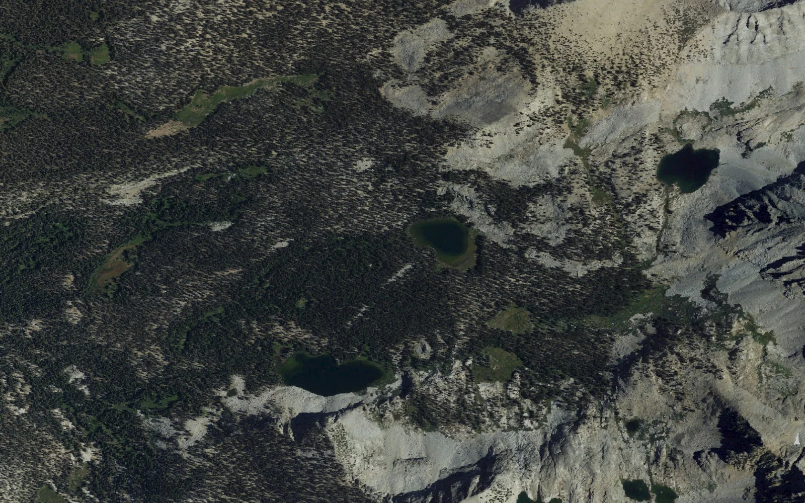 Aerial view centered on State Lakes camp area