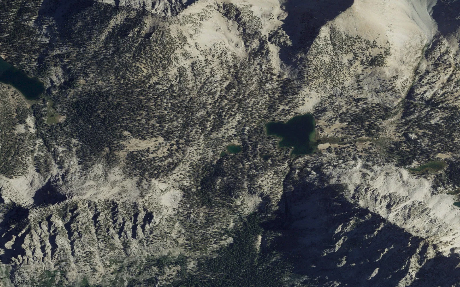 Aerial view centered on Tadpole Lake camp area