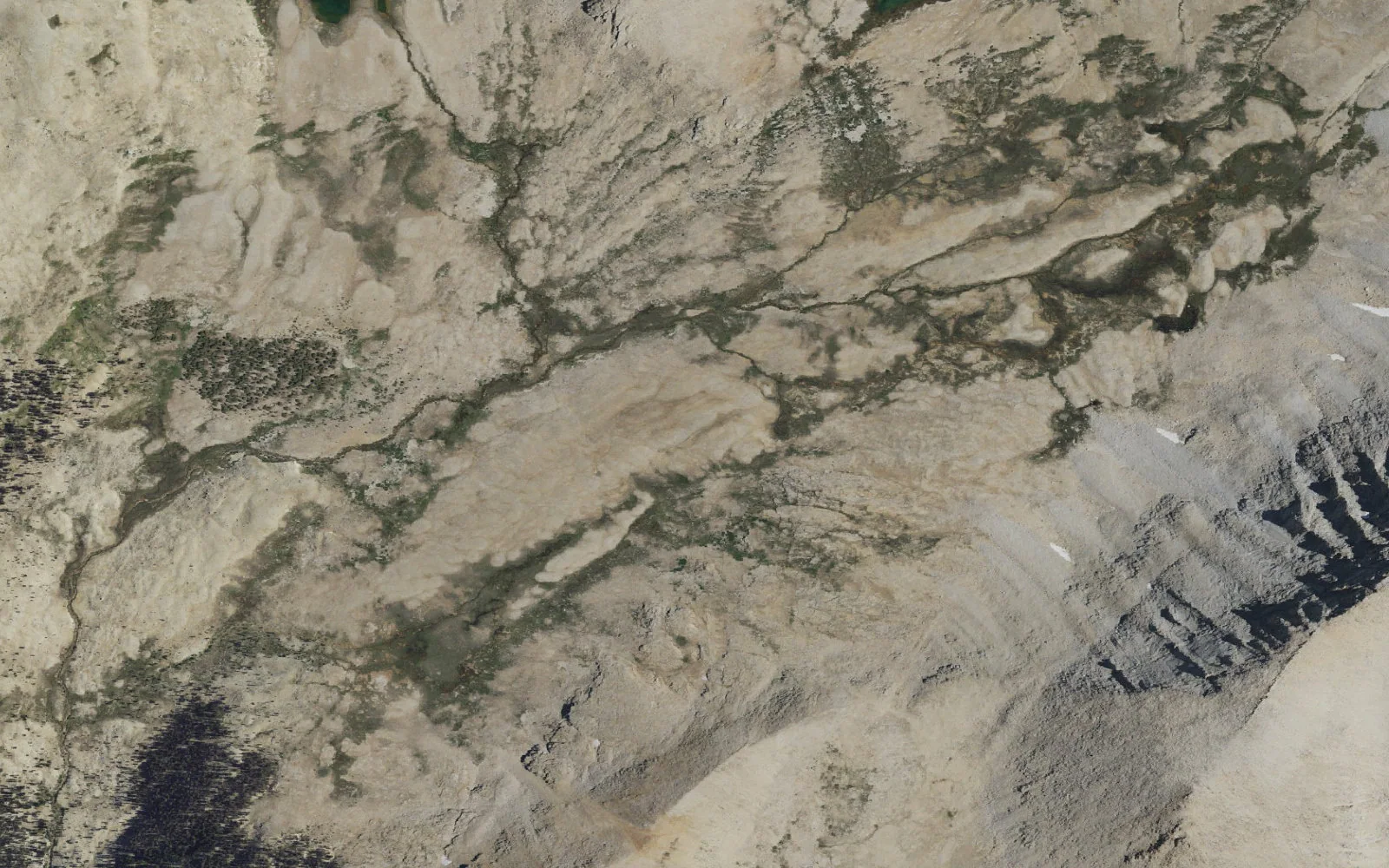 Aerial view centered on Tyndall Basin camp area