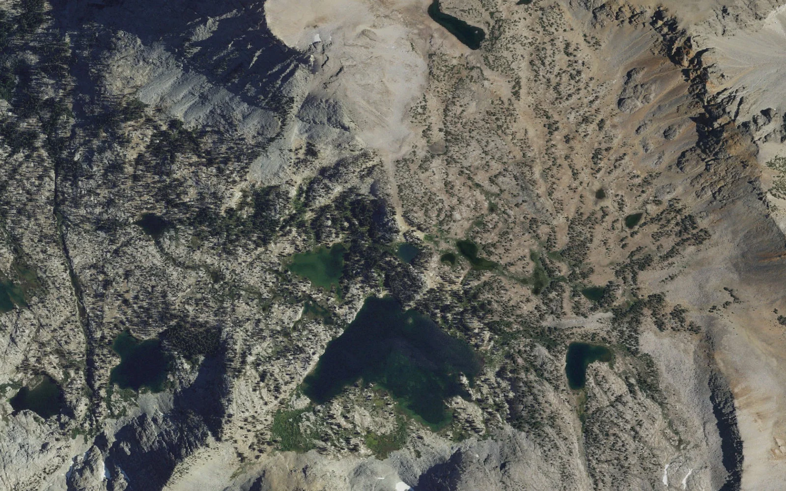 Aerial view centered on Woods Lake camp area