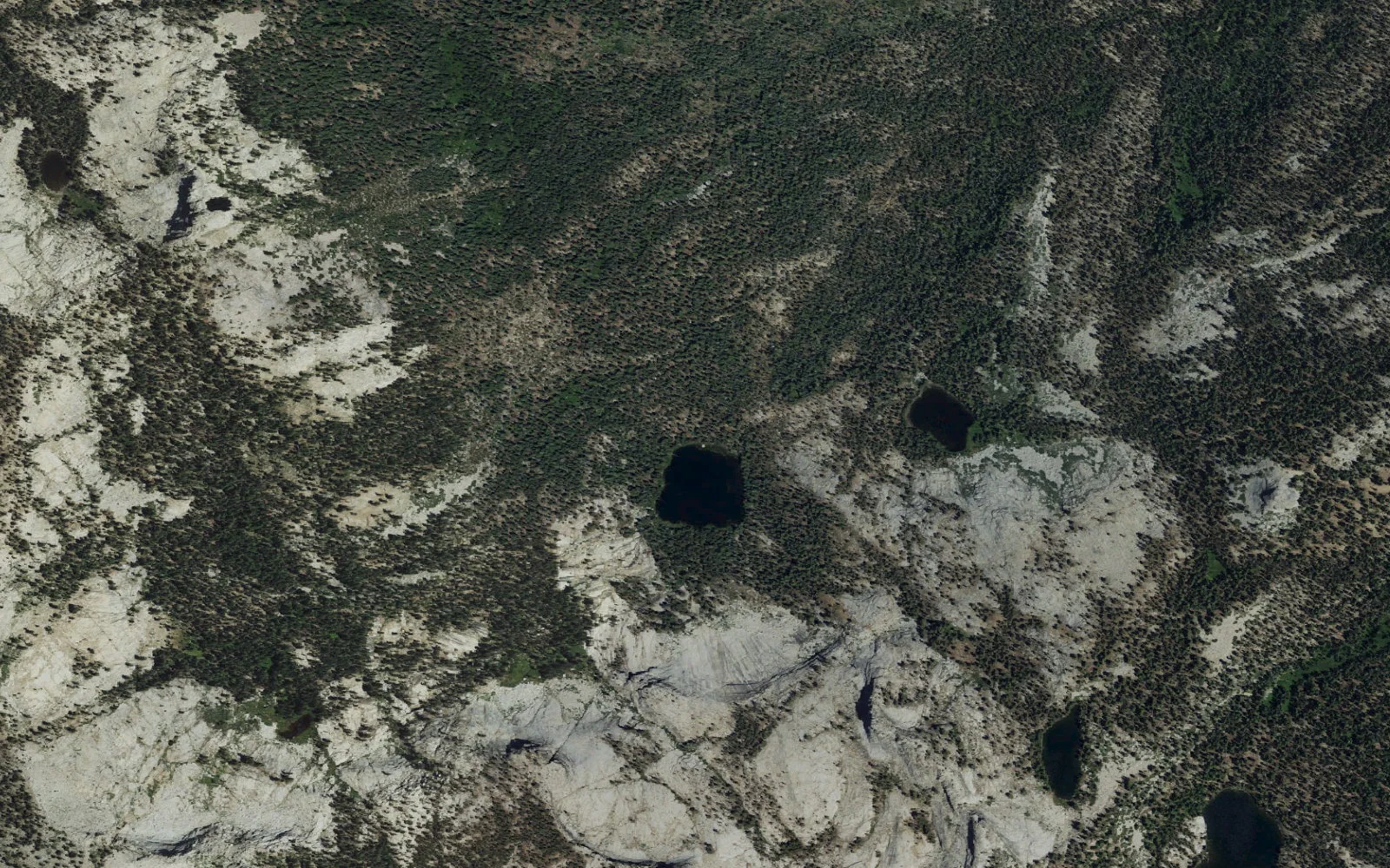 Aerial view centered on Seville Lake camp area