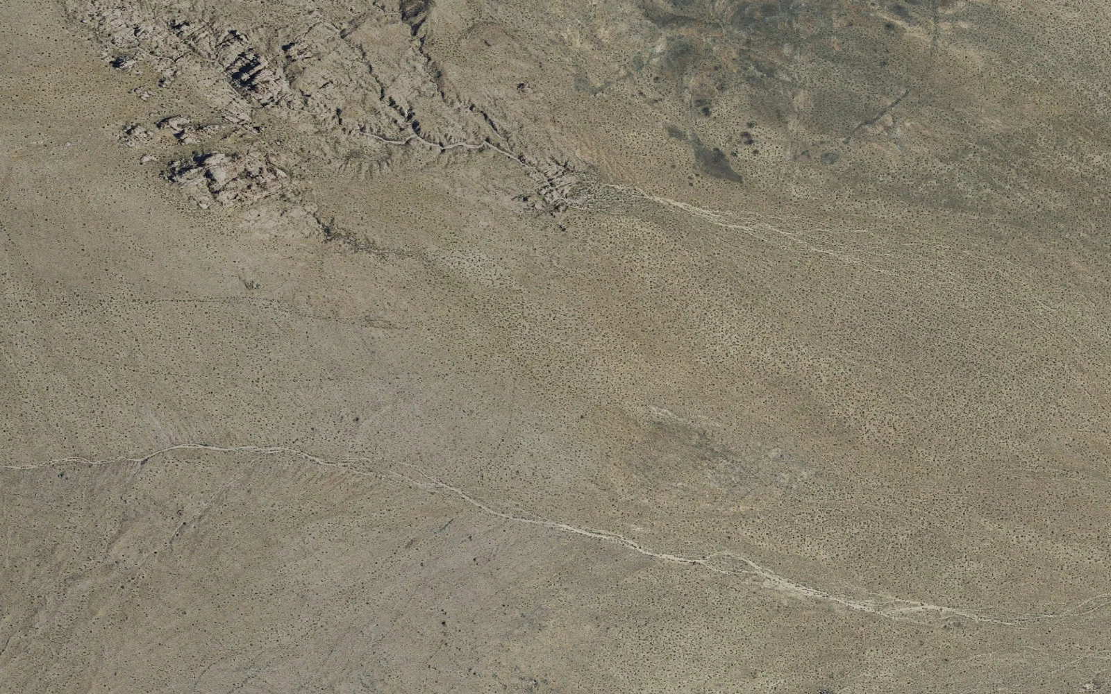 Aerial view centered on Twin Tanks Zone camp area