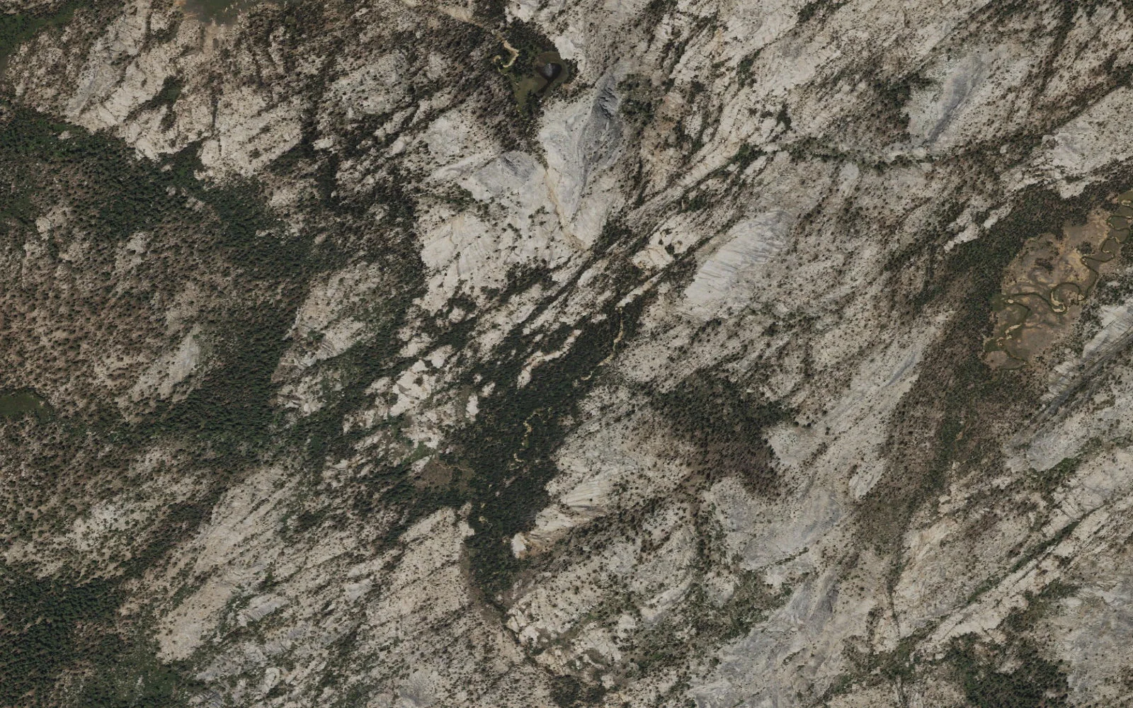 Aerial view centered on Echo Creek camp area
