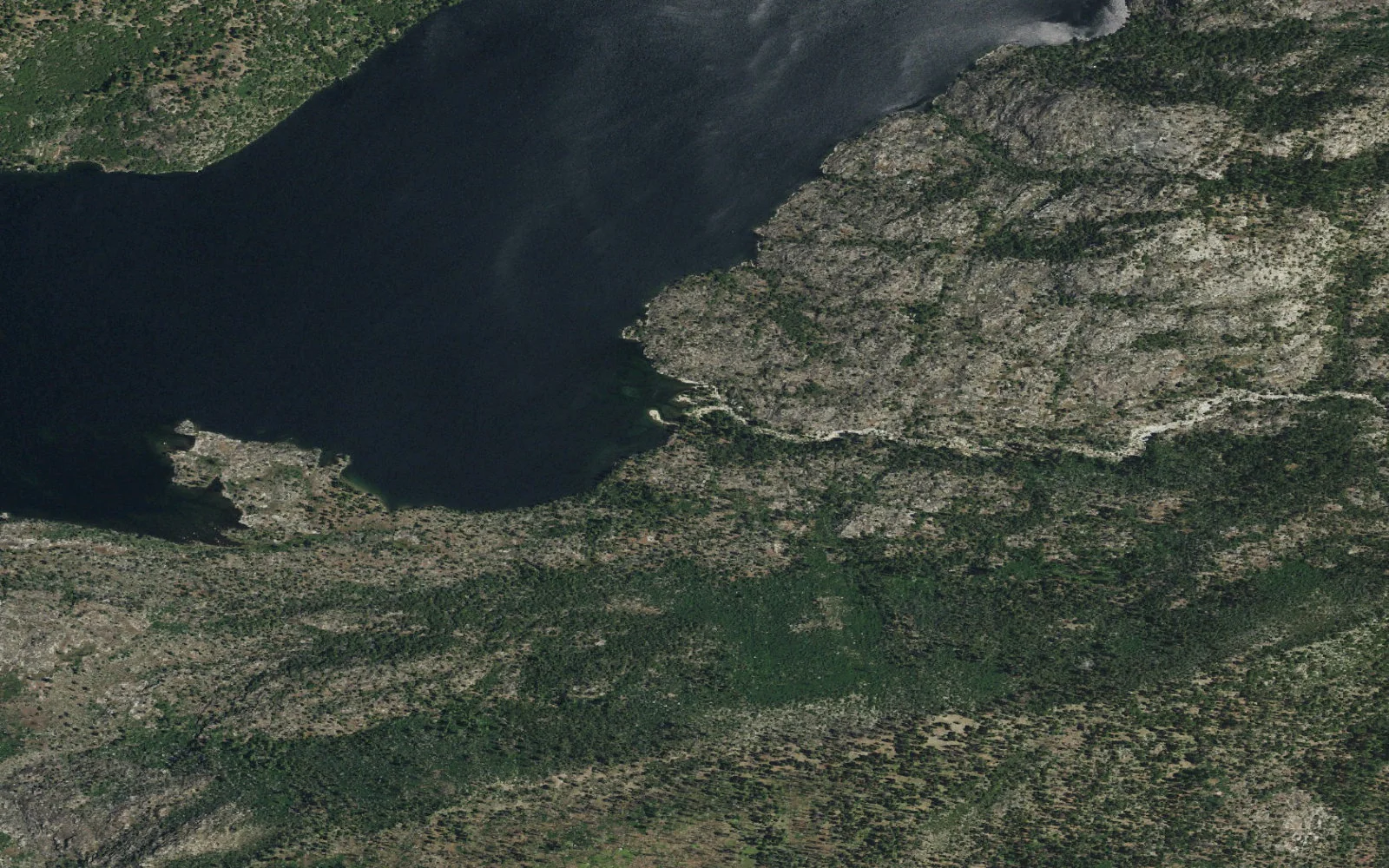 Aerial view centered on Lake Eleanor (South) camp area