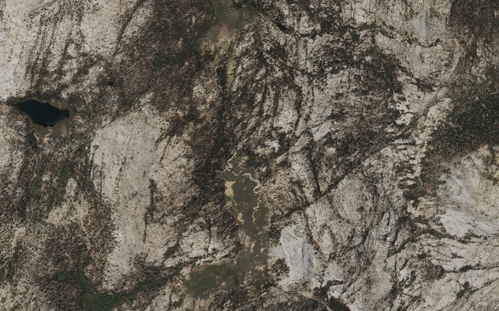 Aerial view centered on Long Meadow camp area