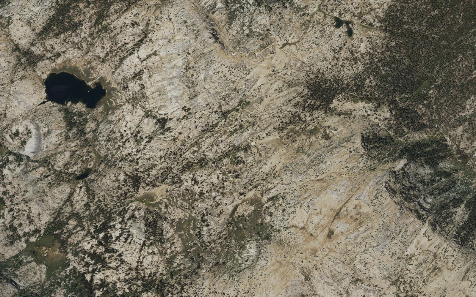 Aerial view centered on Lower Slide Canyon camp area