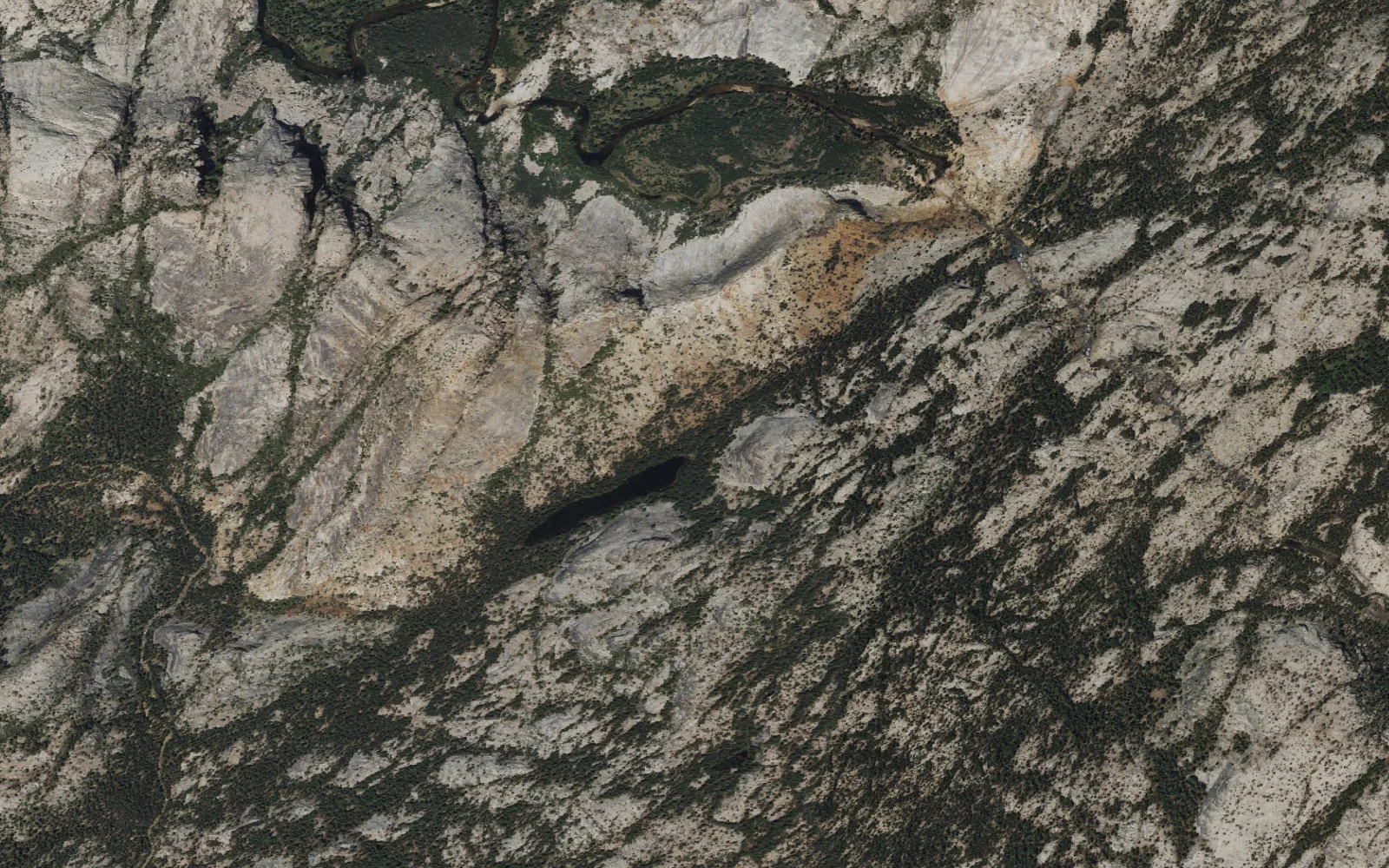 Aerial view centered on McGee Lake camp area