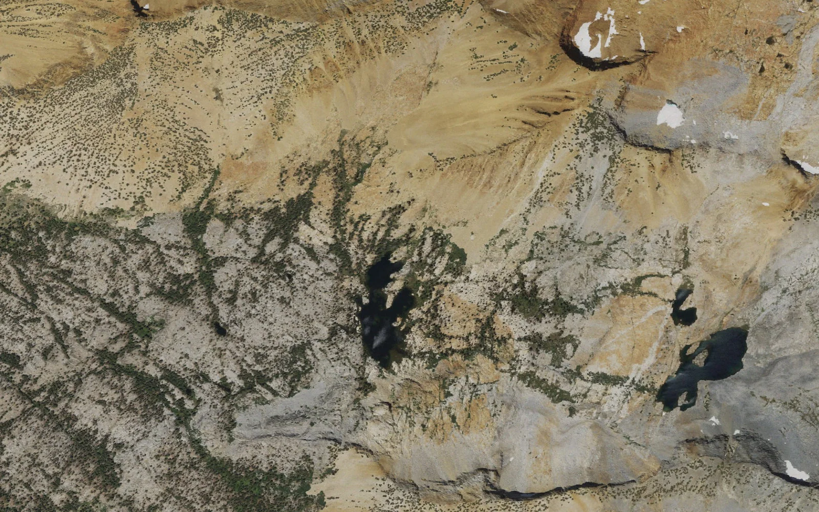 Aerial view centered on Ottoway Lakes camp area