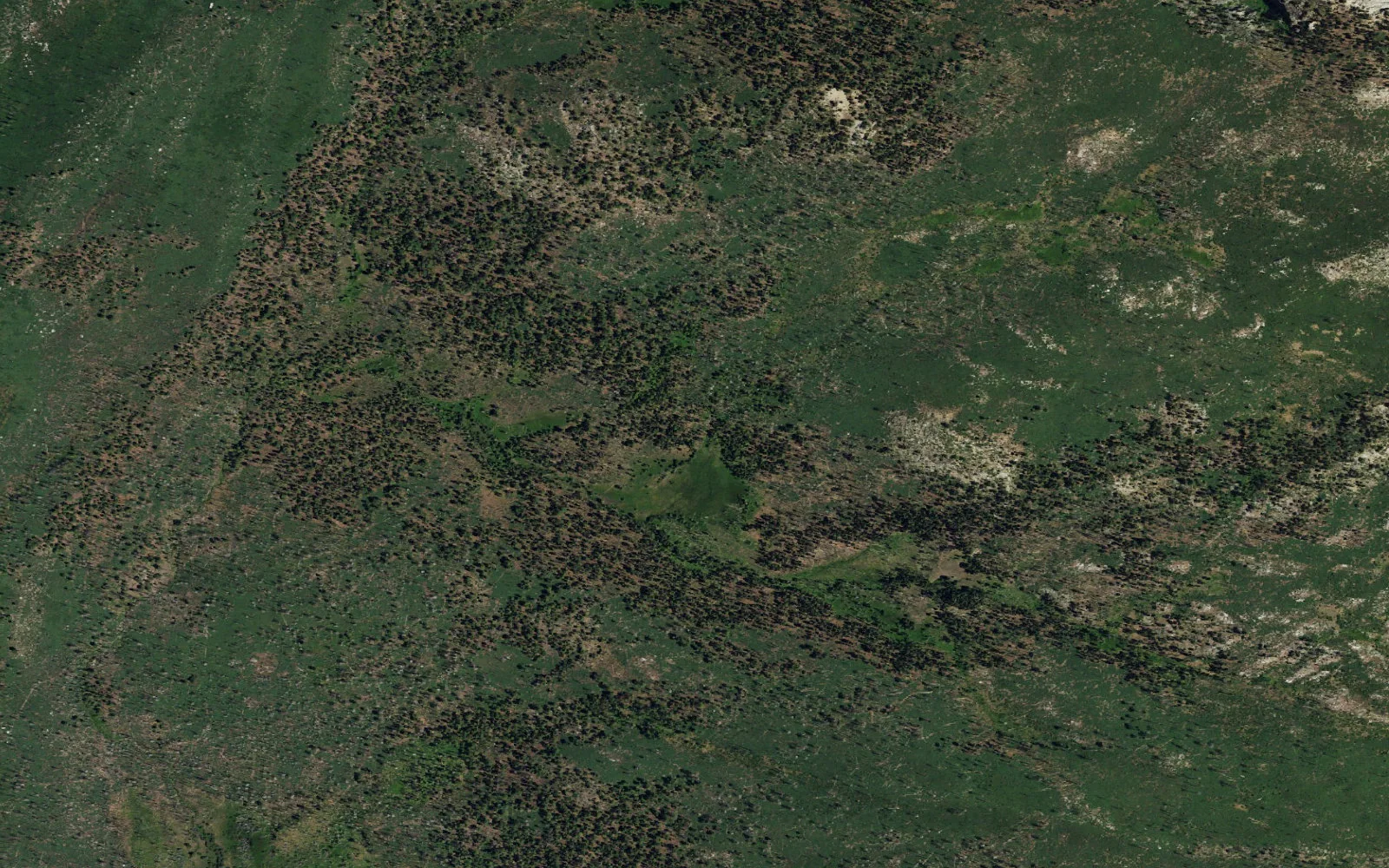 Aerial view centered on Smith Peak camp area